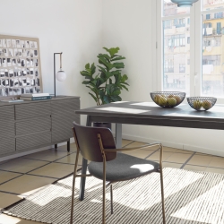 Коврик Grendha из шерсти и хлопка в черно-белом цвете 160 x 230 см