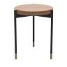 Круглый приставной столик BENISSA шпон ореха F, черный матовый лак