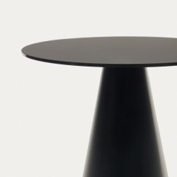 Приставной столик Wilshire из закаленного стекла и металла с матовой черной отделкой, Ø 50 см