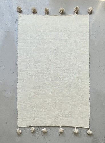 Покрывало с помпонами Blanket - Белое покрывало