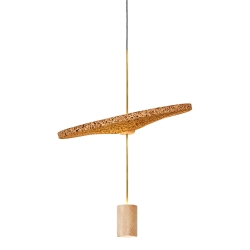 Потолочный подвес Calma Satin brass and beech wood Ceiling rose Black RAL 9005