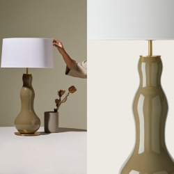 Настольная лампа Melly латунный металл + белый абажур 151011/45