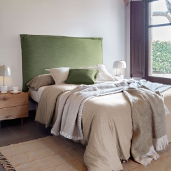 Изголовье из льняной ткани зеленого цвета Tanit со съемным чехлом 186 x 106 см