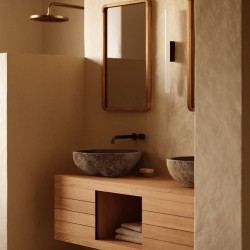 Kenta Мебель для ванной из массива тика с натуральной отделкой, 120 x 45 см