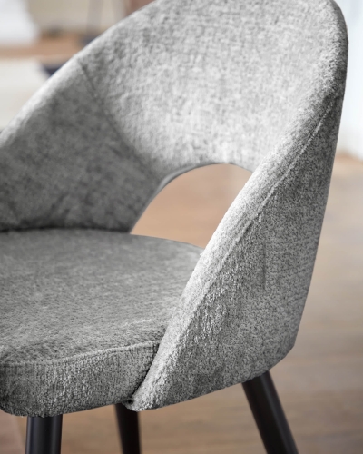 Стул Mael темно-серый бархат со стальными ножками с черной отделкой