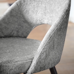 Стул Mael темно-серый бархат со стальными ножками с черной отделкой