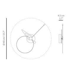 Часы Nomon Pico (основа - белый полистирол /стрелки - дуб и белый фиберглас). D=40см