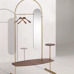 Вешалка ARCO Gold/Walnut с зеркалом