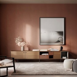 Тумба под ТВ Aura из ореха с ящиками