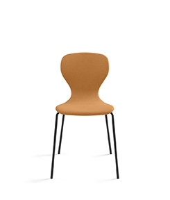 Стул Ears окрашенный, четыре металлические ножки, спинка с гладкой обивкой