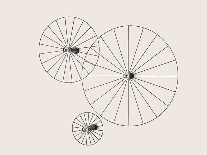 Бра Wheel 90 cm хром + цоколь 20 cm хром