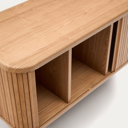 Шкафчик для ванной Mailen из ясеневого шпона в натуральной отделке, 90 x 45