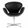 Черное кожаное кресло Swan