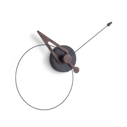 Часы Nomon Pico (основа - черный полистирол /стрелки - орех и черный фиберглас). D=40см