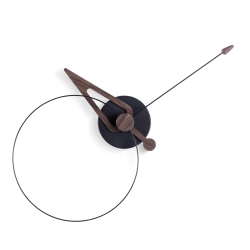 Часы Nomon Pico (основа - черный полистирол /стрелки - орех и черный фиберглас). D=40см