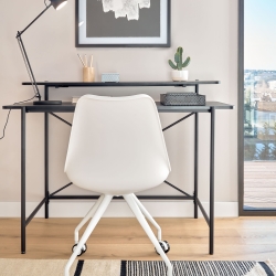 Письменный стол Galatia из черной меламина с металлическими ножками в черной отделке 120 x 60 см