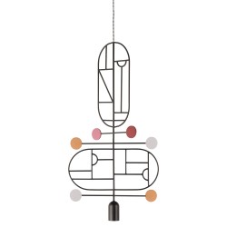 Подвесной светильник NOMON HOME WOODEN DOTS, CONF. 13, GRAPHITE/COLOR