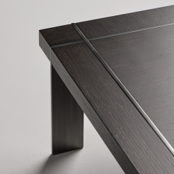 Квадратный журнальный столик Tempo - отделка &quot;полночь&quot;, никель