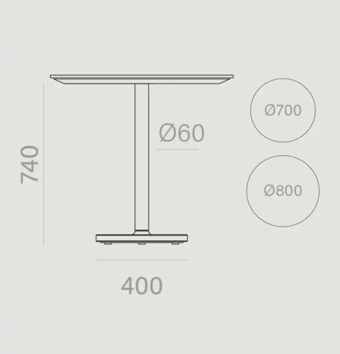 Стол Nook на цементной основе Ø70