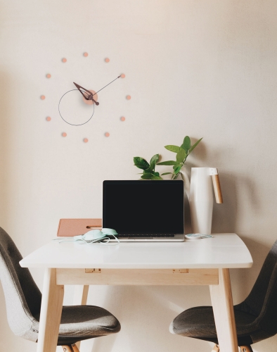 Часы Nomon Pico Color (с делениями часа) (черный-орех-розовый). D=40см