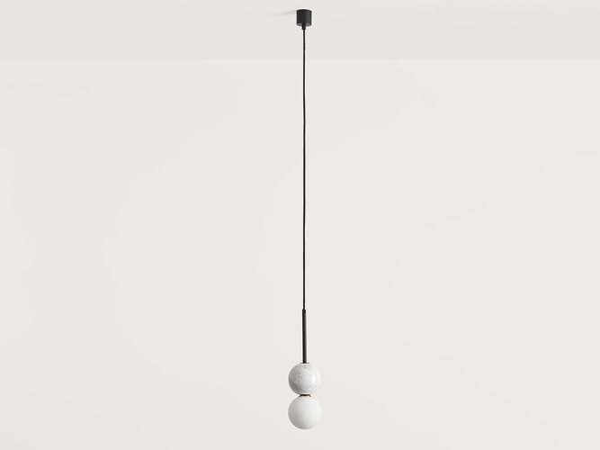 Подвесной светильник Dalt черный металл - белый мрамор