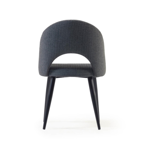 Темно-серый стул Mael на стальных ножках с черной отделкой