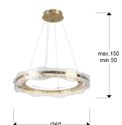 Люстра Lira Ø60 золотая DIM