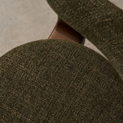 Granite Стул на 3 ножках из зеленого шенилла и массива ясеня в отделке орех