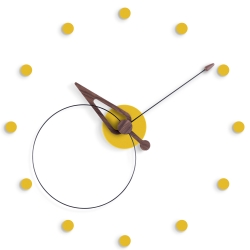 Часы Nomon Pico Color (с делениями часа) (черный-орех-горчичный). D=40см