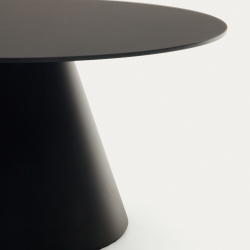 Журнальный столик Wilshire из закаленного стекла и металла с матовой черной отделкой, Ø 80 см