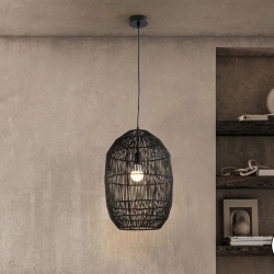 Tizne Подвесной светильник с абажуром из бумаги черный