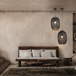 Tizne Подвесной светильник с абажуром из бумаги черный