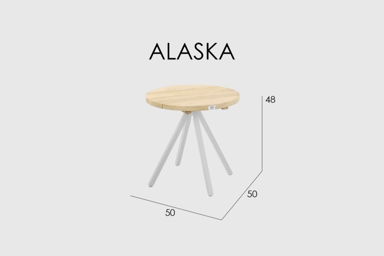 Столик Alaska TEAK NATURAL- WHITE WASH D50