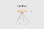 Столик Alaska TEAK NATURAL- WHITE WASH D50