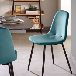 Стул Lissy черный металл бирюзовый бархат