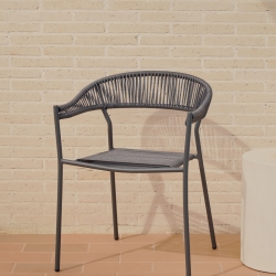 Futadera Садовый стул из серого шнура и серой стали