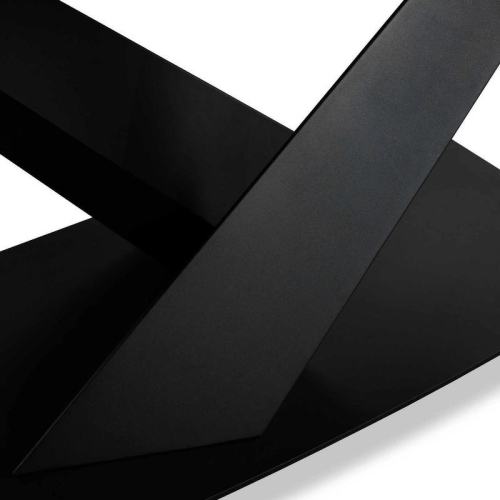 Раздвижной обеденный стол TOLEDO 180/260 стекло с керамикой, черный металл