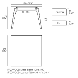 Квадратный стол Faz дерево