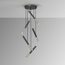 Люстра Edna 5L черный / золотой