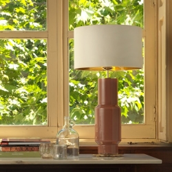 Настольная лампа Noa золотой металл, белый абажур 801011/41