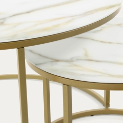 Набор из 2 приставных столиков Leonor Ø 80 см / Ø 50 см