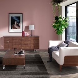 Диван 3-х местный 5353-3P-M9715 /6115 кожаный белый с каркасом из ореха