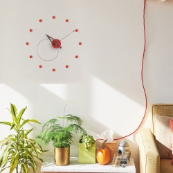 Часы Nomon Pico Color (с делениями часа) (черный-орех-красный). D=40см