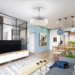 Вентилятр с освещением Vento D50 DIM белый