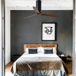 Матово-черный / деревянный потолочный вентилятор Tube Fan