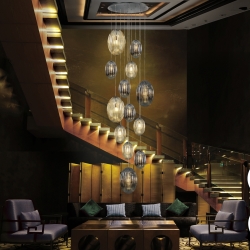 Подвесной светильник Ovila дымчатый/янтарный 13L