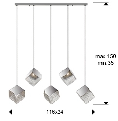 Подвесной светильник Priscila 5L хром