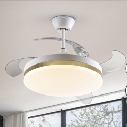 Потолочный вентилятор с подсветкой Vento бело-золотой Ø50 DIM