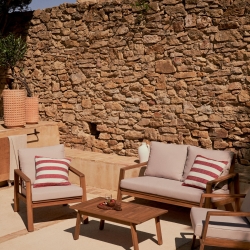 Frares Комплект 2-местный диван, 2 кресла и журнальный столик из массива акации