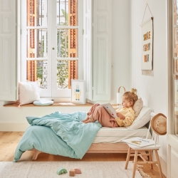 Розовый чехол для подушки из хлопка и льна Eirenne 45 x 45 см